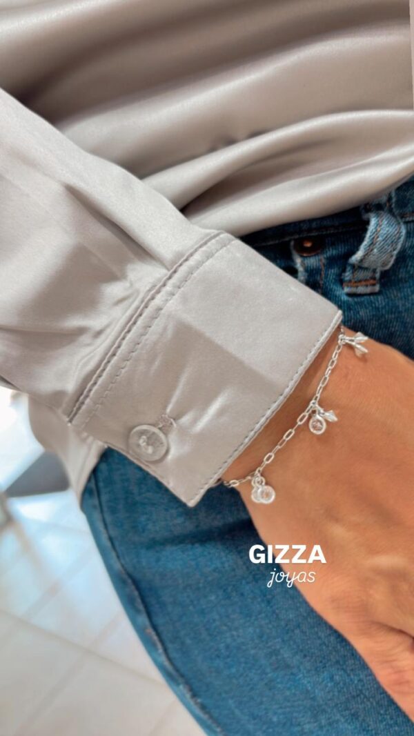 PULSERA DE PLATA MODELO CON CUBIC`S BLANCOS